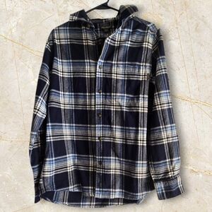Eddie BAUER Men's Blue Plaid Shirt Black&‎ Gray And Blue NWT Size Small